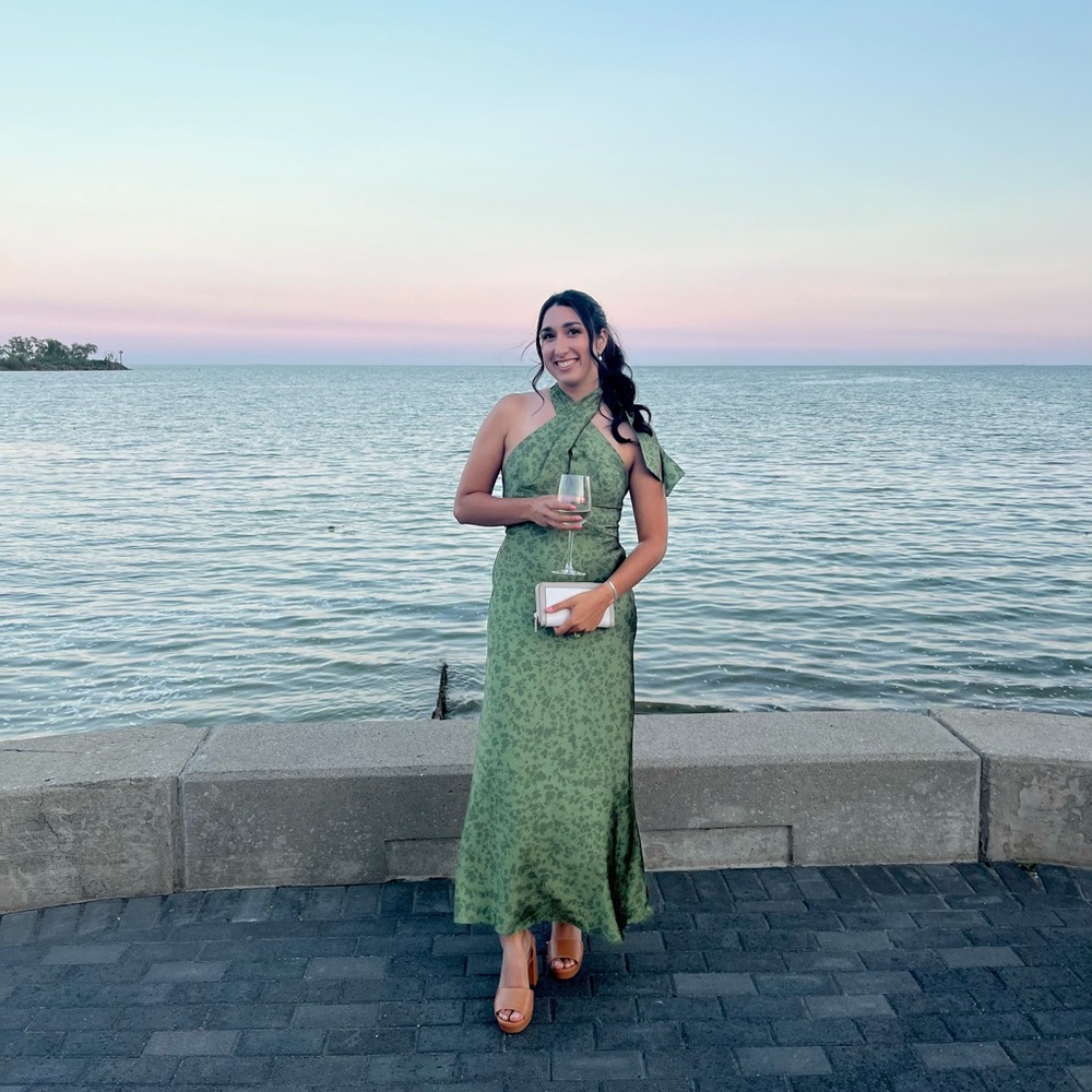 BIRDY GREY | Monique Matte Satin Dress - Bright Martini Dreamy Floral